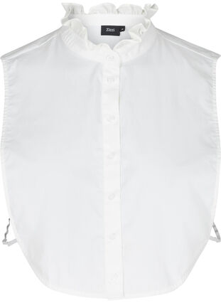 Lockerer Hemdkragen mit Rüschen, Bright White, Packshot image number 0