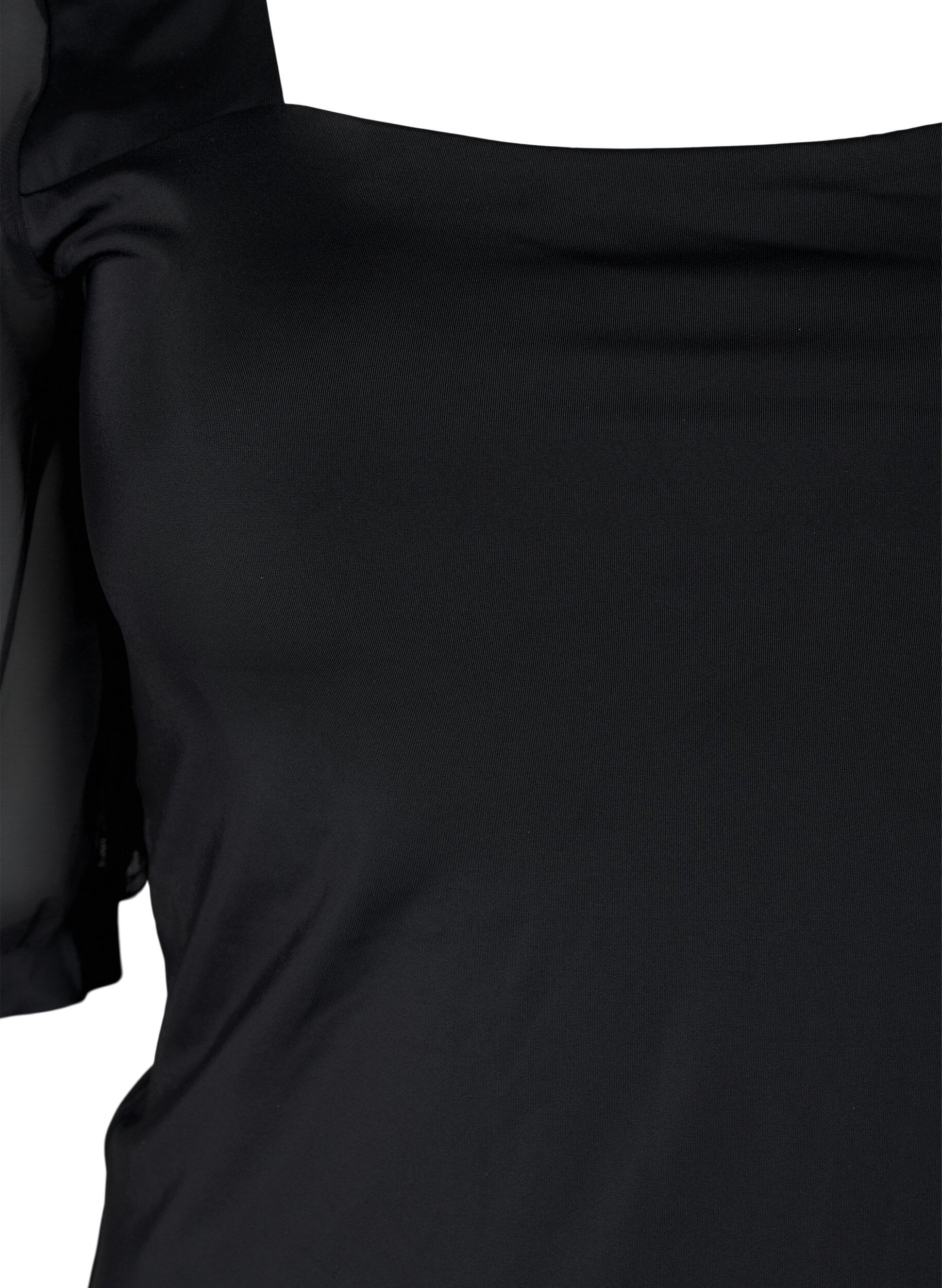 ZizziBadeanzug mit kurzen Mesh-&Auml;rmeln, Black, Packshot image number 2