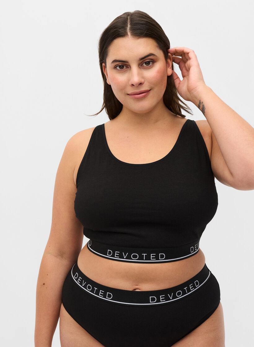 BH aus Baumwolle mit verstellbaren Trägern, Schwarz, Model image number 0