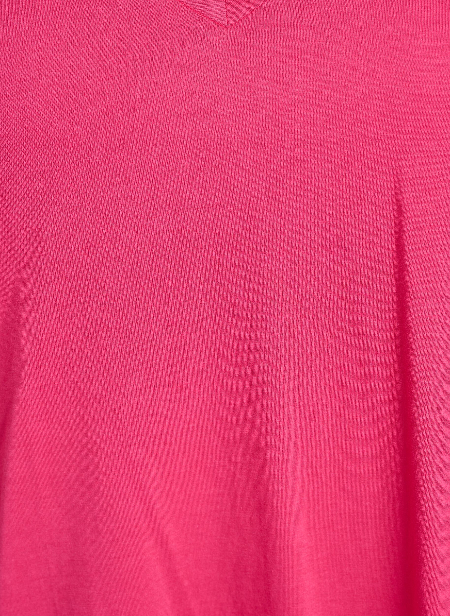 ZizziKurz&auml;rmeliges T-Shirt mit V-Ausschnitt, Pink, Packshot image number 2