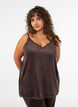 Top aus Velours mit Spitzen, Braun, Model image number 0