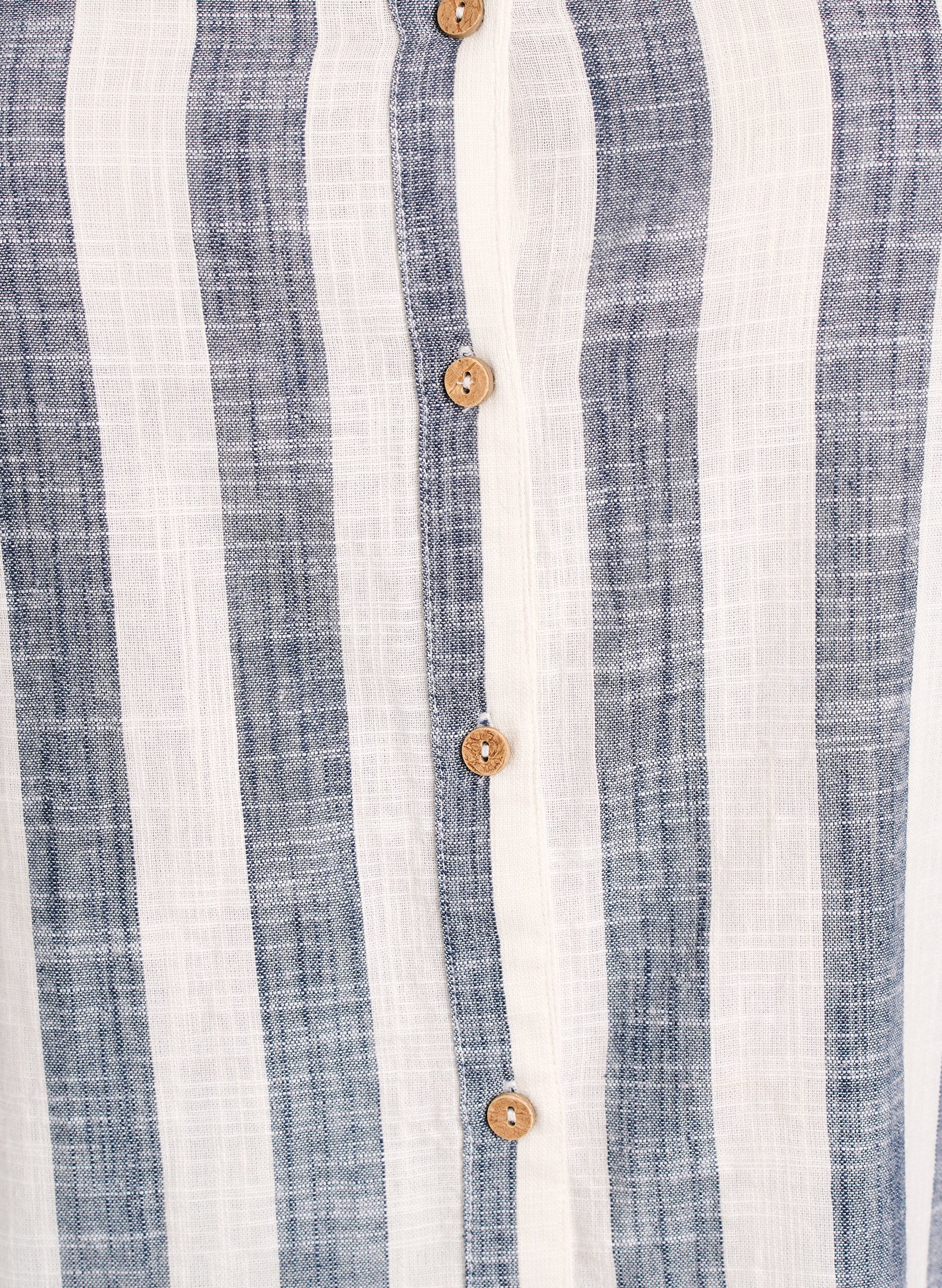 ZizziHemdbluse aus Baumwolle mit V-Ausschnitt, Blau, Packshot image number 2