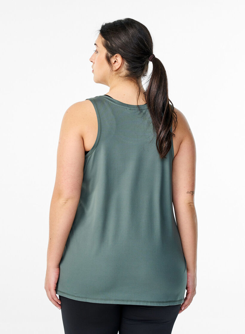 Einfarbiges Trainingsshirt mit Rundhalsausschnitt, Grün, Model image number 2