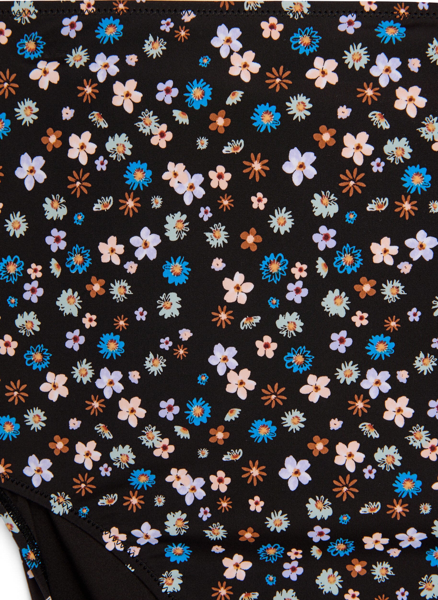 ZizziExtra hoch taillierter Bikini-Slip mit Blumenmuster, Braun, Packshot image number 2