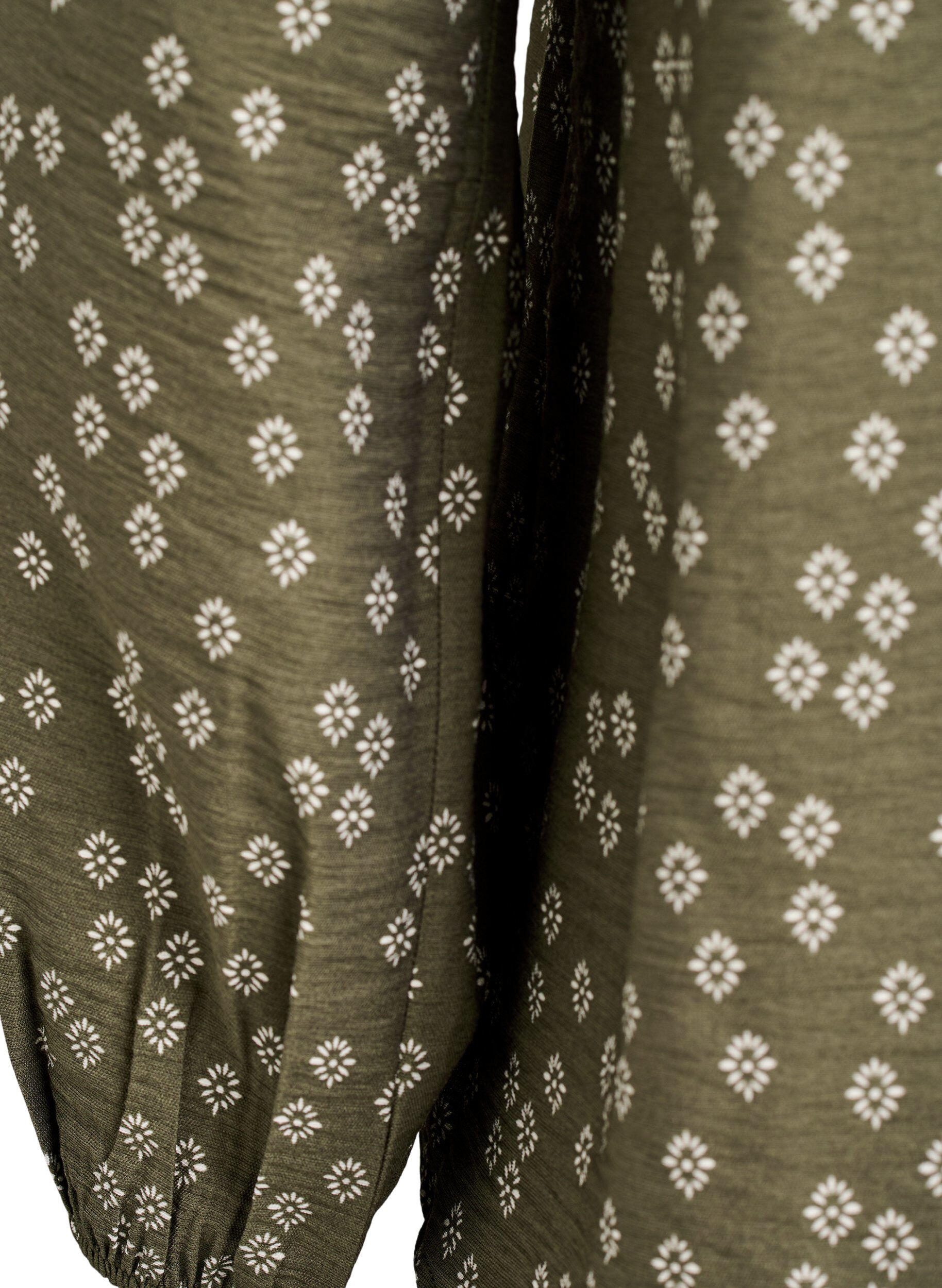 ZizziLangarmbluse mit Muster und Kn&ouml;pfen, Gr&uuml;n, Packshot image number 3