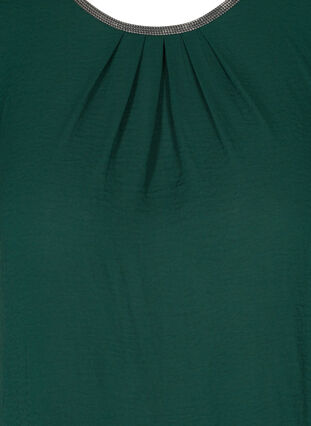 Einfarbige Bluse mit kurzen Ärmeln, Pine Grove, Packshot image number 2