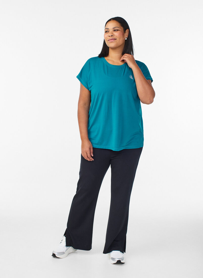 Einfarbiges Trainings-T-Shirt, Gr&uuml;n, Model image number 1