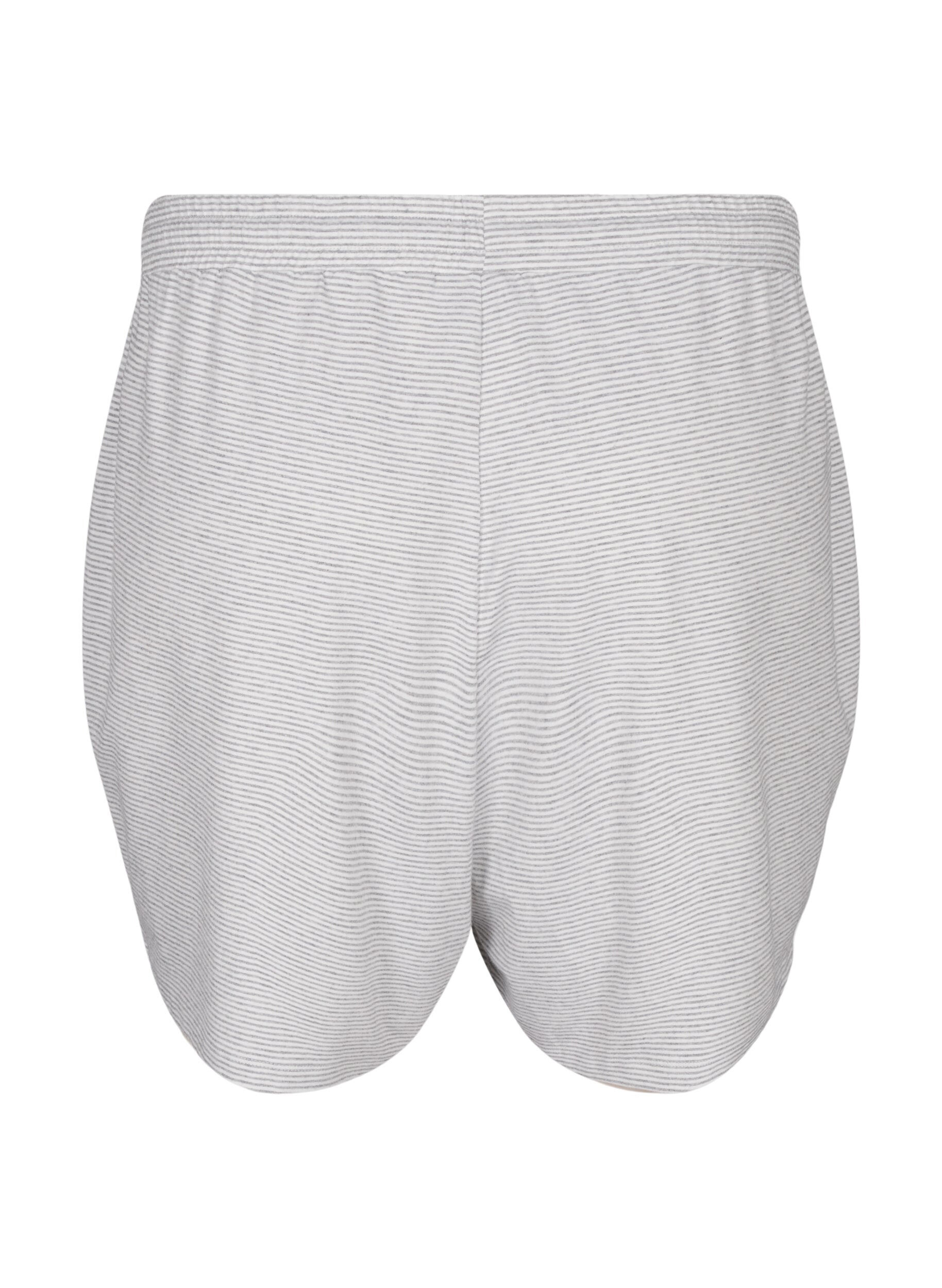 ZizziHoch taillierte Pyjama-Shorts mit Streifenmuster, LGM Stripe, Packshot image number 1