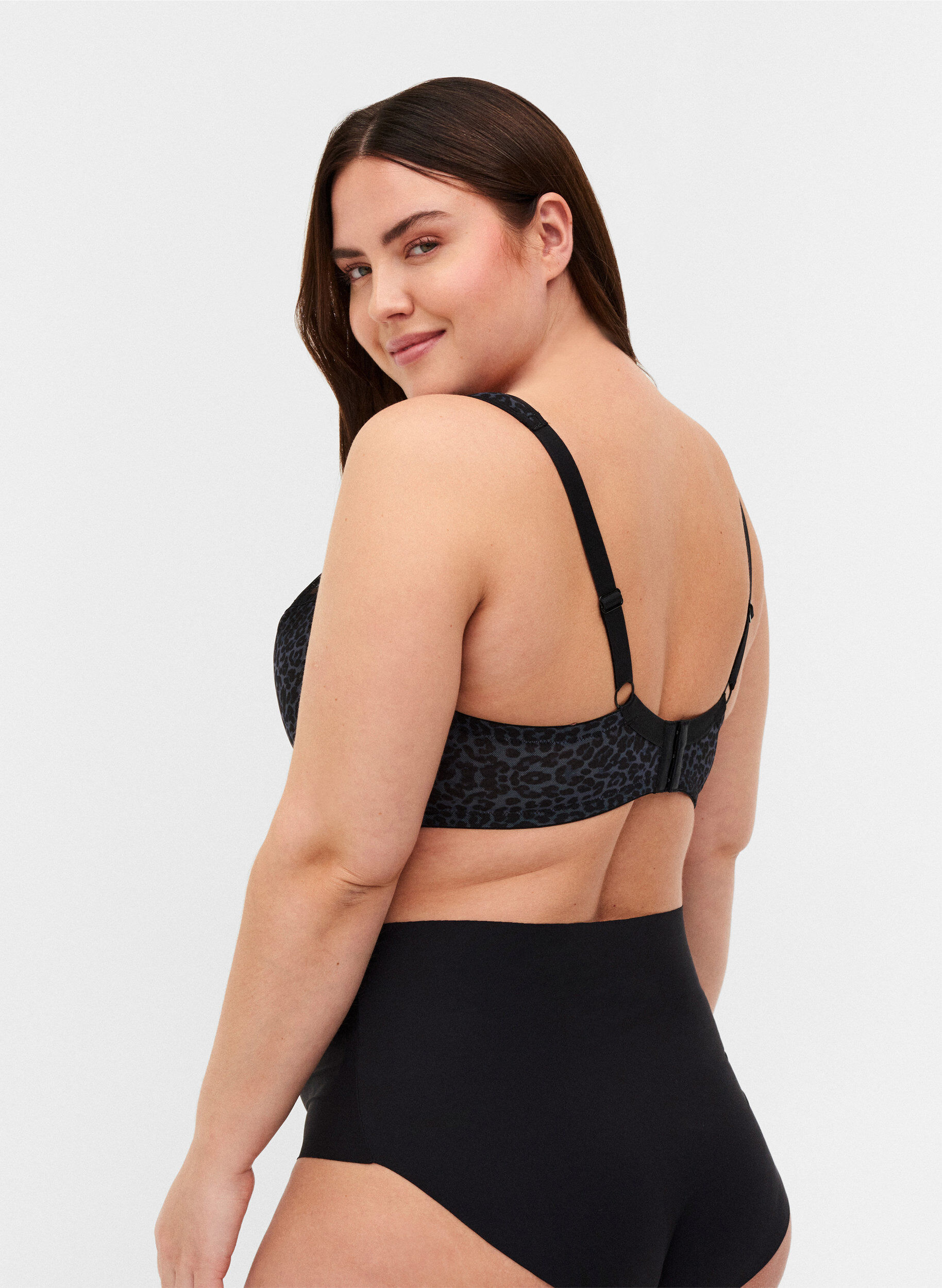 ZizziBH mit Blumenprint und Mesh, Grey Leopard, Model image number 1