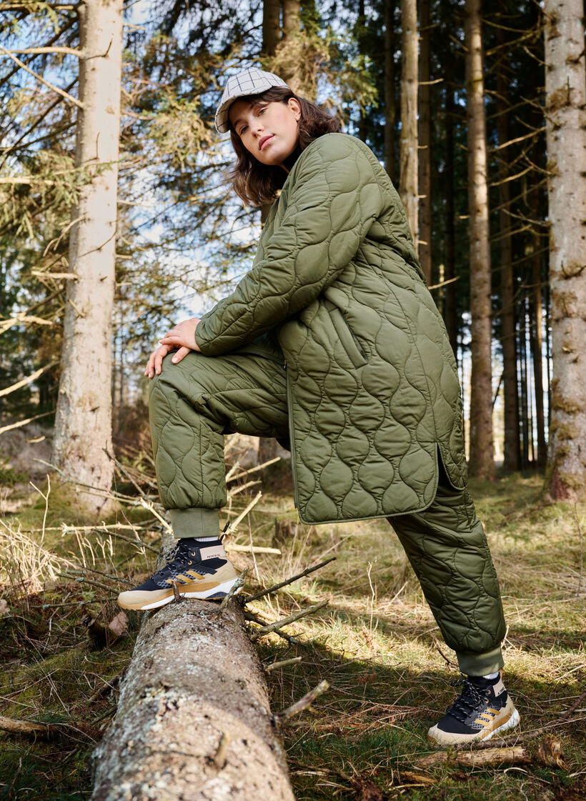 Lange gefütterte Jacke mit Taschen und Reißverschluss, Winter Moss, Image image number 1