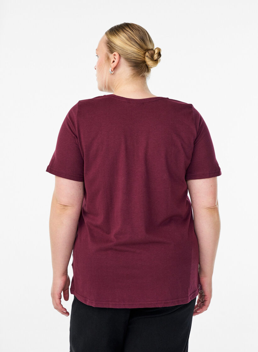 FLASH - T-Shirt mit Print, Dunkles Bordeaux, Model image number 2