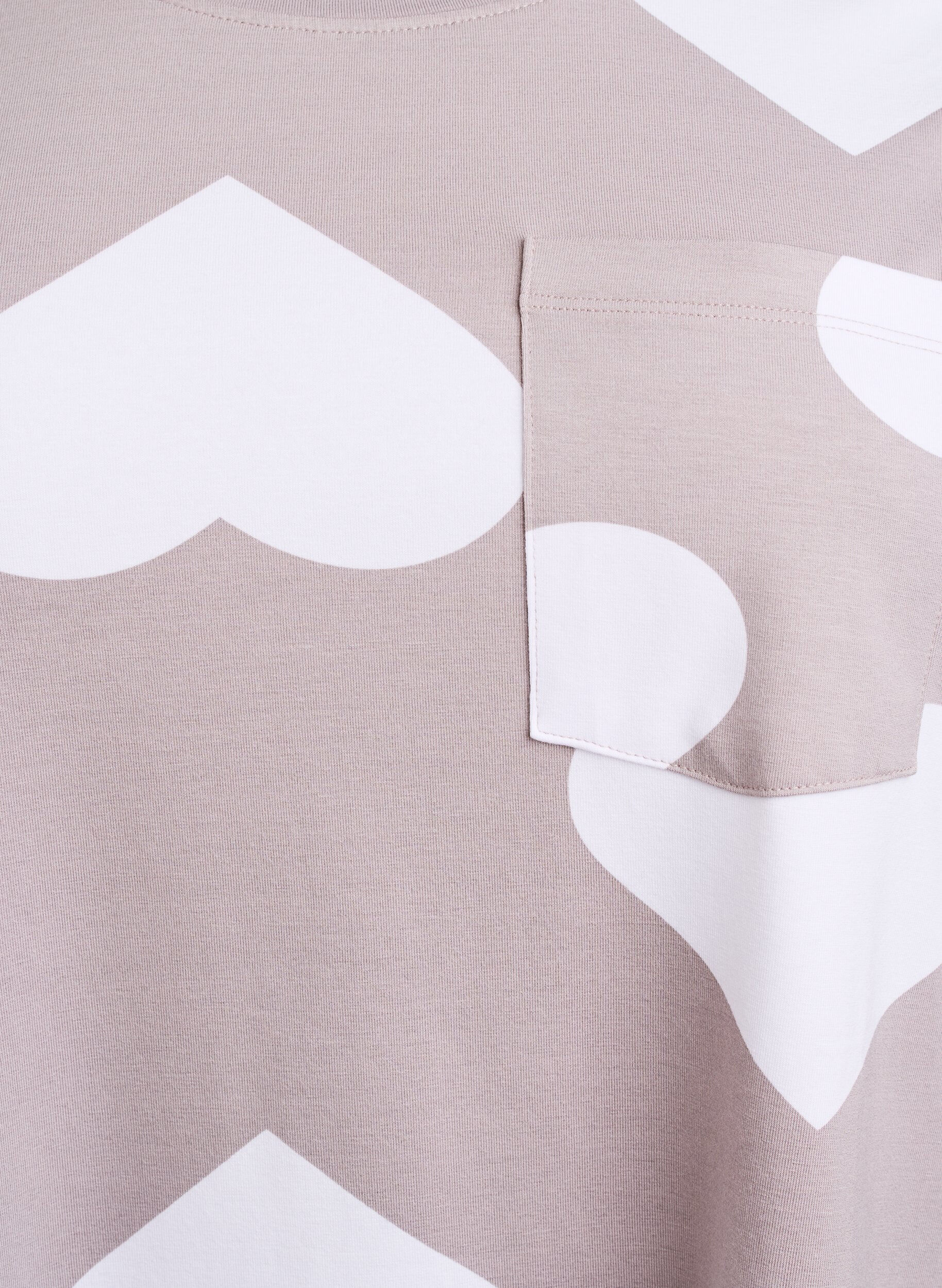 ZizziLanges Nachtshirt aus Modal-Mischung mit Herzen, Grau, Packshot image number 2