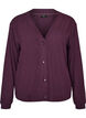 Gerippte Jersey-Strickjacke mit V-Ausschnitt, Lila, Packshot image number 0