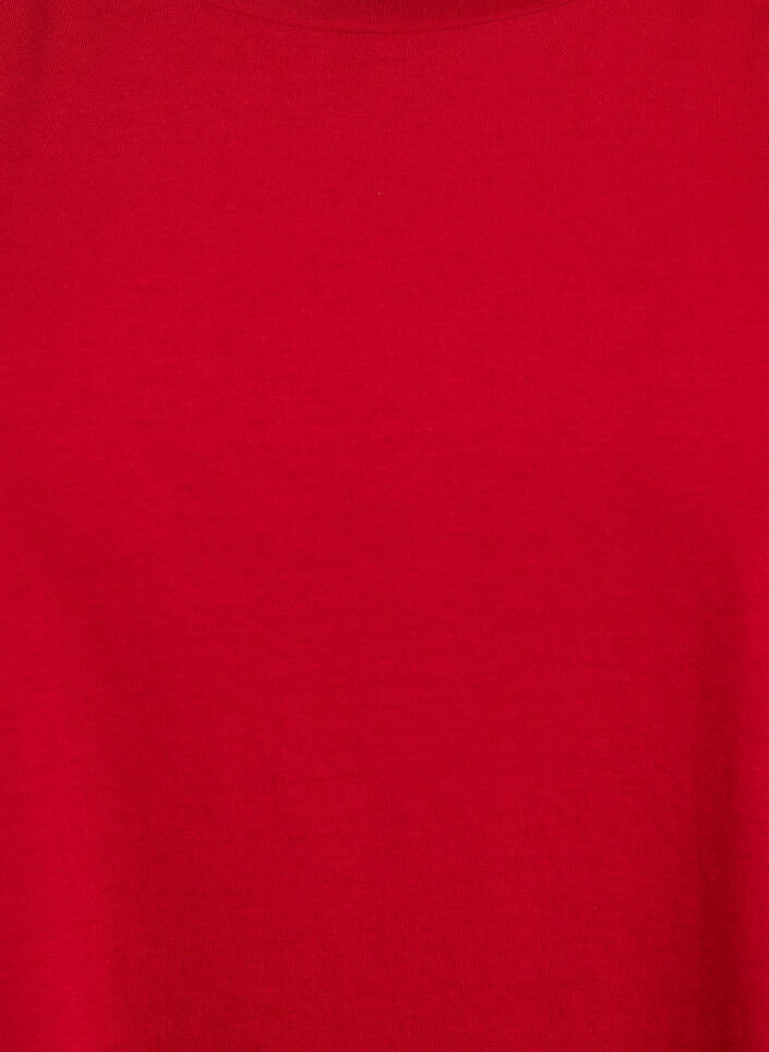 Kurzärmliges T-Shirt aus einer Baumwollmischung, Rot, Packshot image number 2
