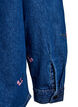 Jeanshemd mit aufgestickten Blumen, Blau, Packshot image number 3