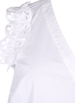 Ärmelloses Baumwolltop mit Rüschen, Bright White, Packshot image number 3