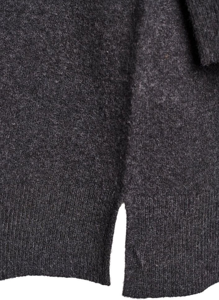 Kurzes Strickkleid mit Polokragen und Kn&ouml;pfen, Grau, Packshot image number 3