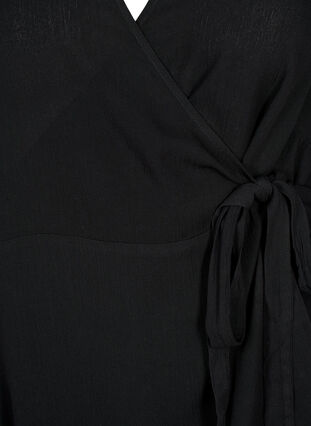 Bluse aus Viskose mit Wickel-Optik, Black, Packshot image number 2