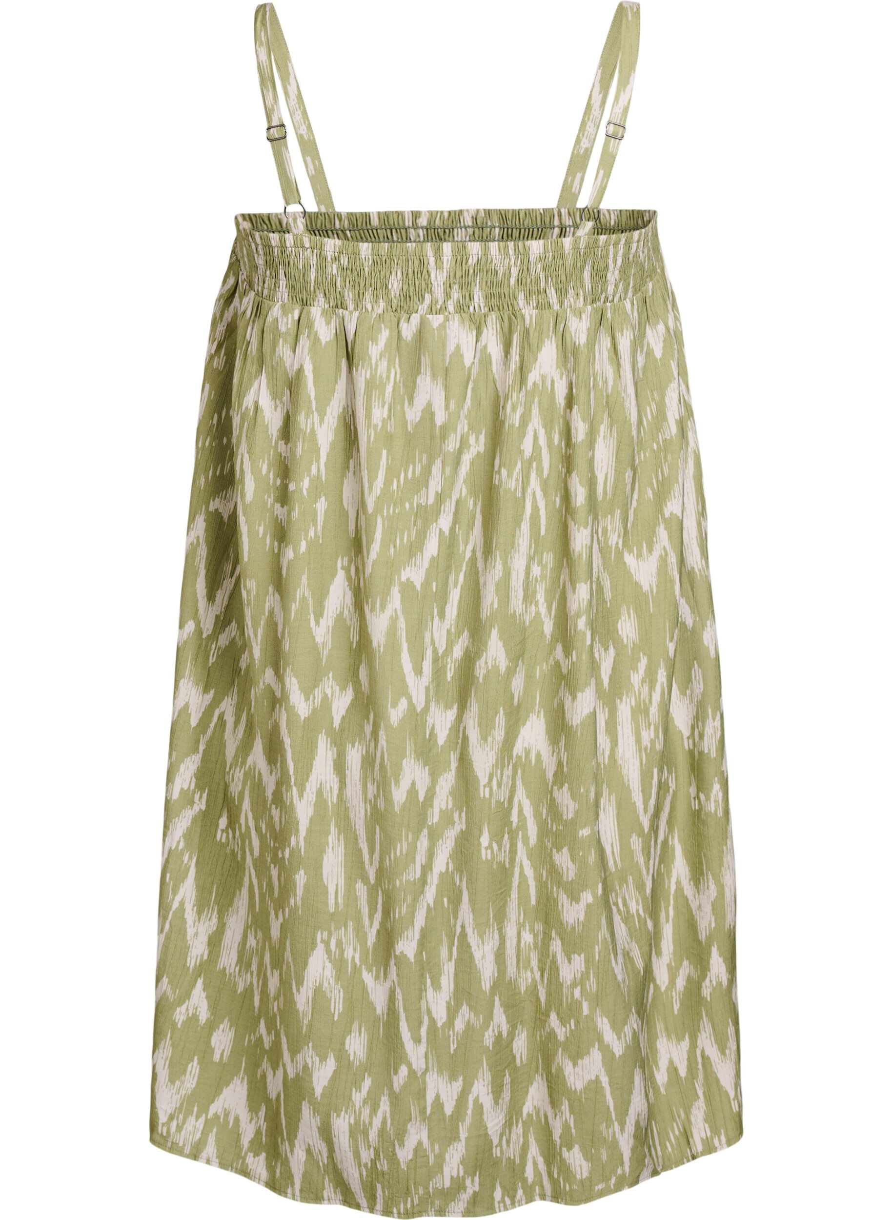 ZizziKurzes Kleid aus Viskose mit Spaghettitr&auml;gern, Gr&uuml;n, Packshot image number 1