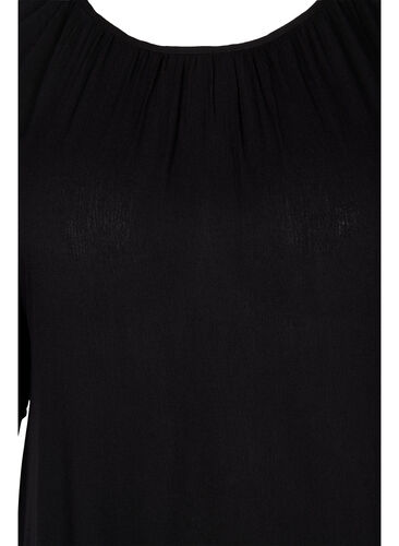 Kleid aus Viskose mit kurzen Ärmeln, Black, Packshot image number 2