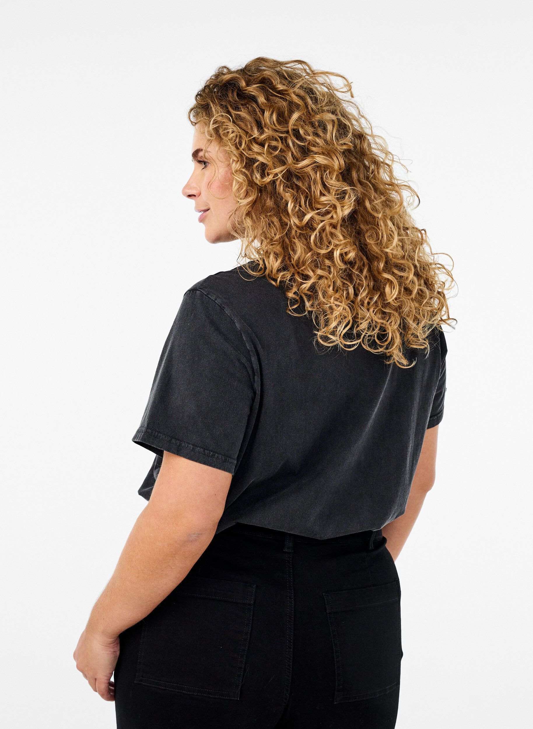 ZizziT-Shirt aus Bio-Baumwolle mit Grafikprint, Grau, Model image number 2