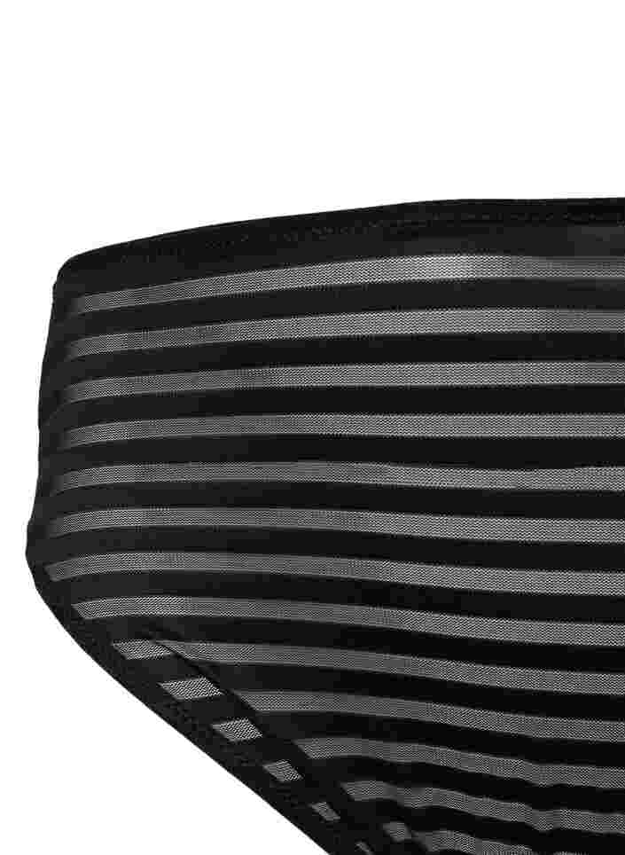 Gestreifte Tai-Panty mit normaler Taille, Black, Packshot image number 2