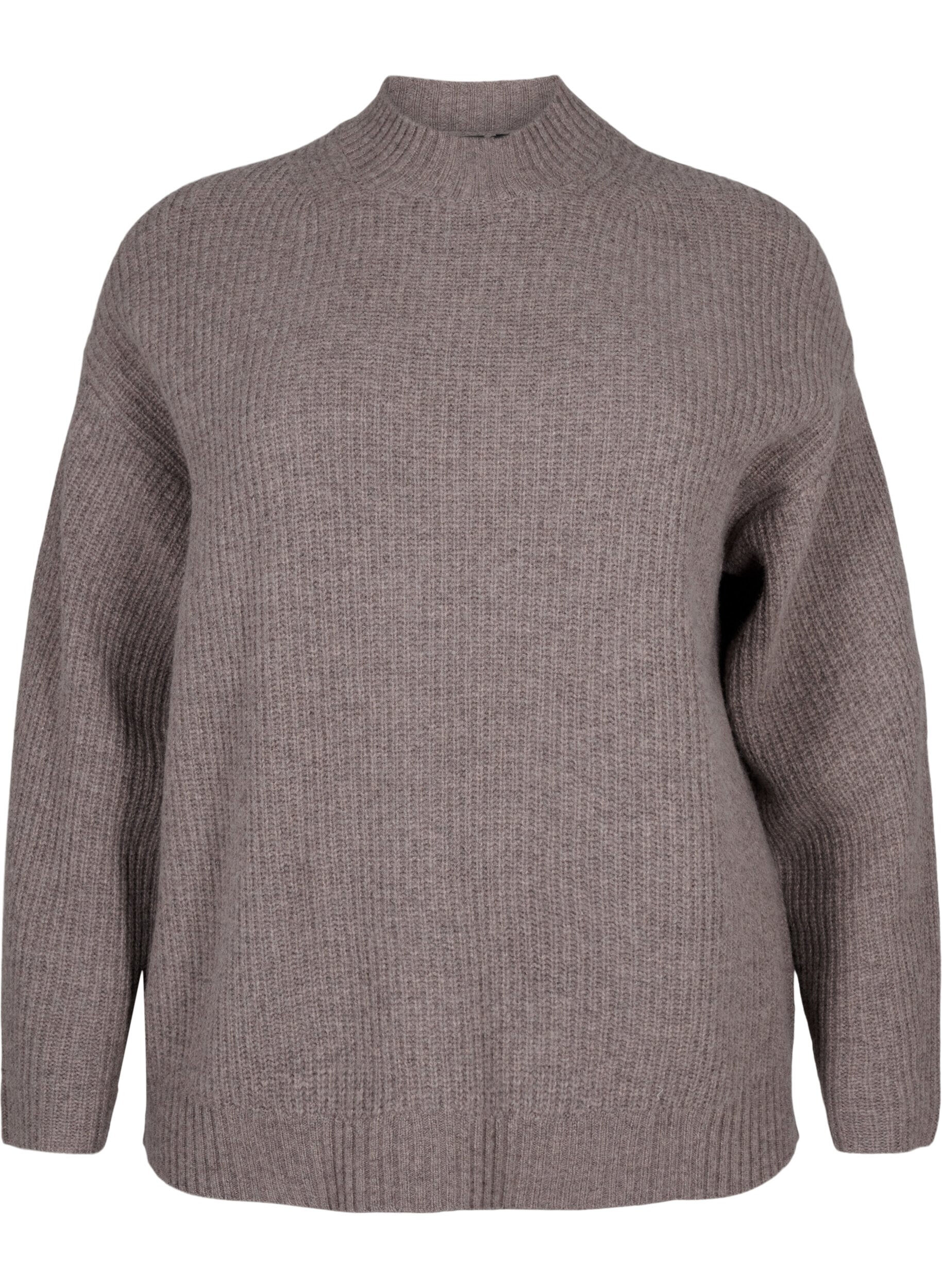 ZizziLockerer Strickpullover aus Merinowolle, Desert Taupe Mel., Packshot image number 0