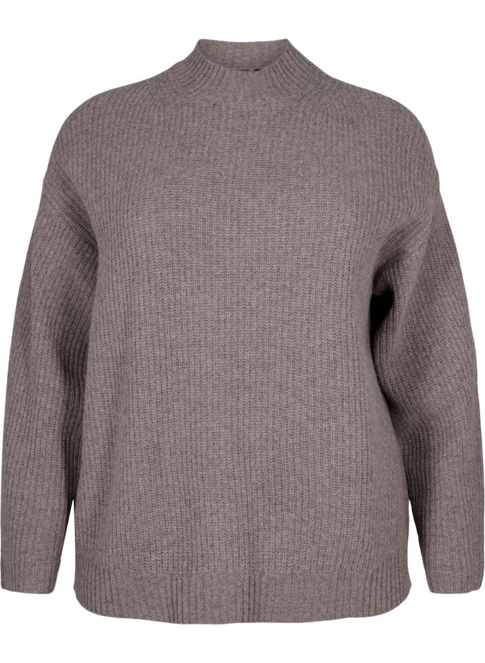 Lockerer Strickpullover aus Merinowolle, Desert Taupe Mel., Packshot image number 0