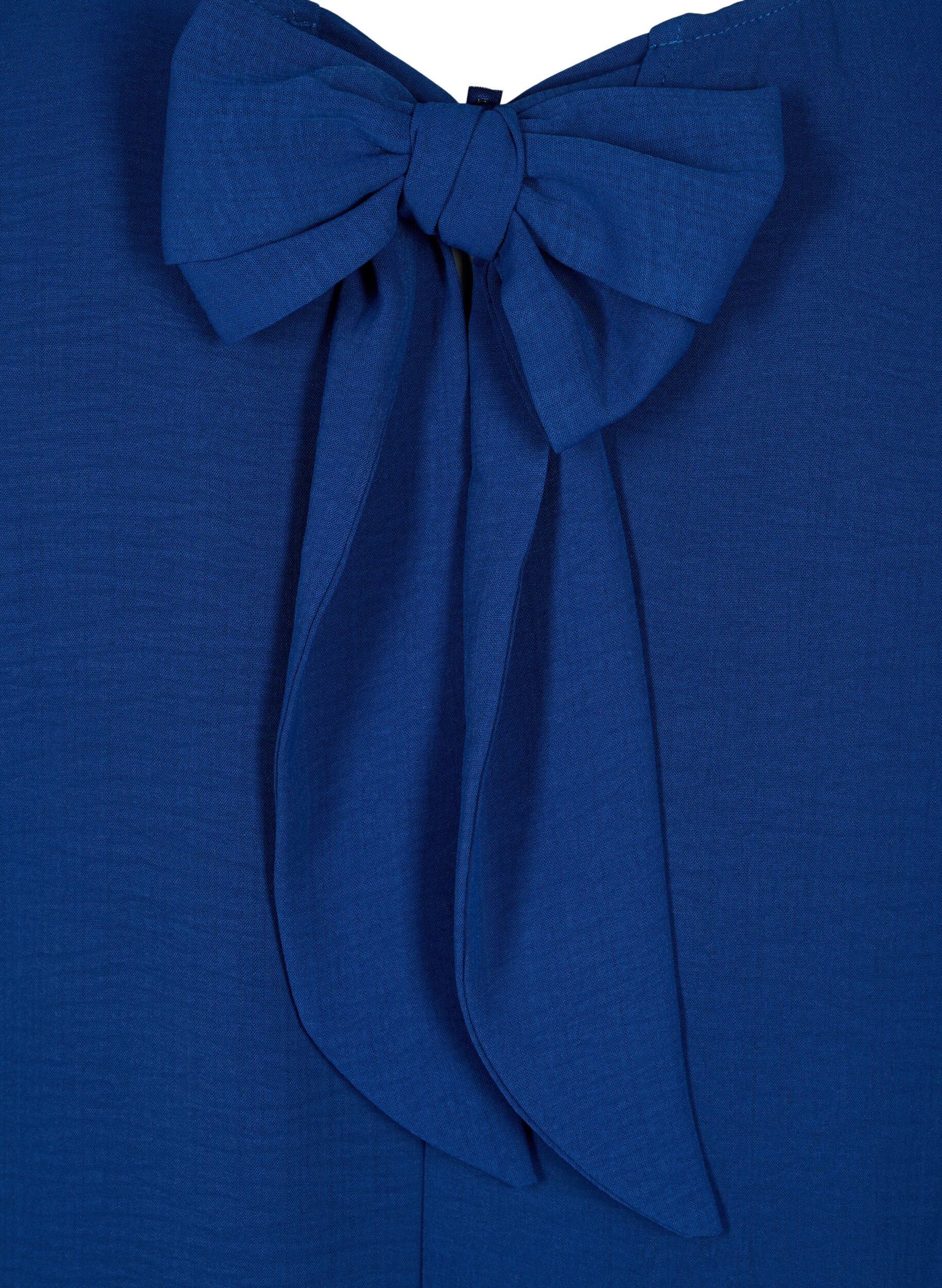 ZizziKurzes Kleid mit Schleifen-Detail hinten, Estate Blue, Packshot image number 3