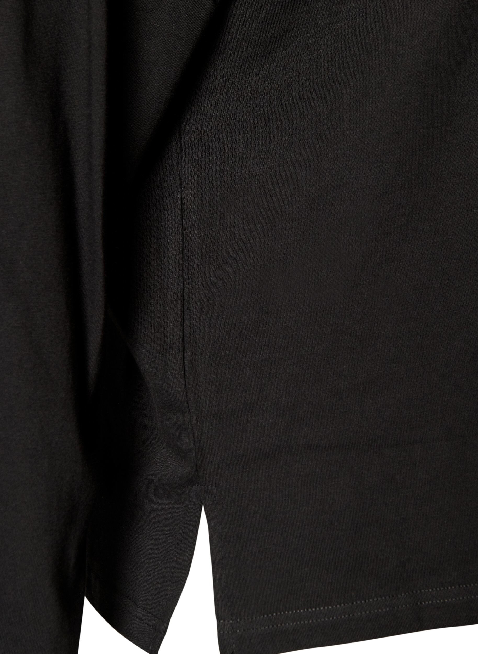 ZizziBasic T-Shirt mit langen &Auml;rmeln, Schwarz, Packshot image number 3