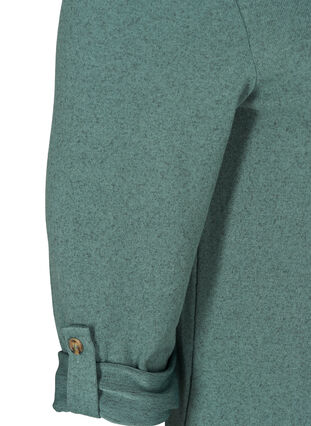 Bluse mit 3/4 Ärmeln und Reißverschluss, NORTH ATLANTIC MELANGE, Packshot image number 3