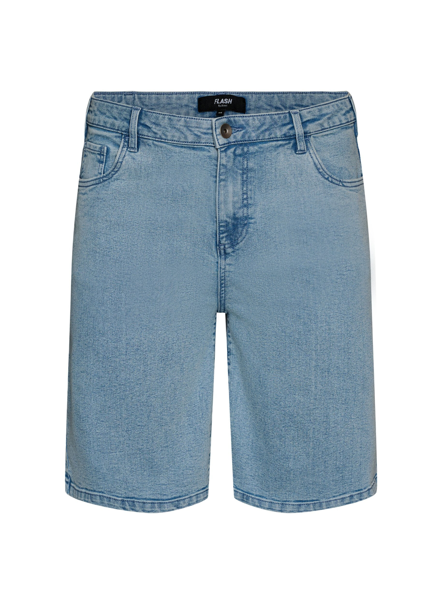 ZizziLocker sitzende Jeansshorts mit hoher Taille, Blau, Packshot image number 0