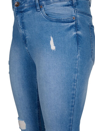 Amy-Jeans mit superschmaler Passform und gerippten Details, Blue denim, Packshot image number 2