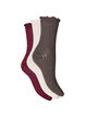 3er-Pack gerippte Socken mit Wellenkante, Braun, Packshot image number 1