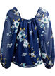 Bluse aus Chiffon mit gebl&uuml;mtem Print und langen &Auml;rmeln, Blau, Packshot image number 1
