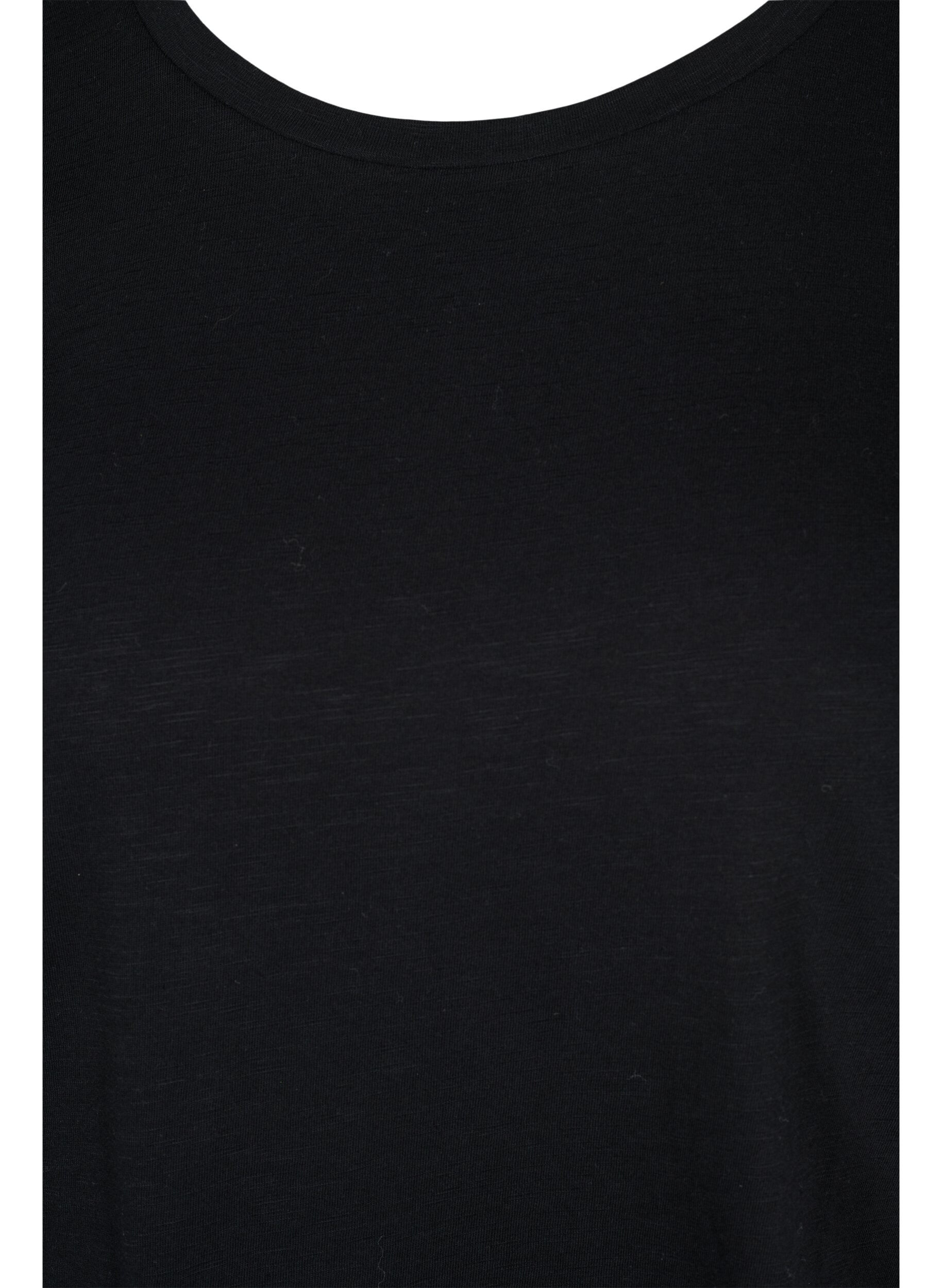 Zizzi2er-Pack basic T-Shirts aus Baumwolle, Black/B White, Packshot image number 2