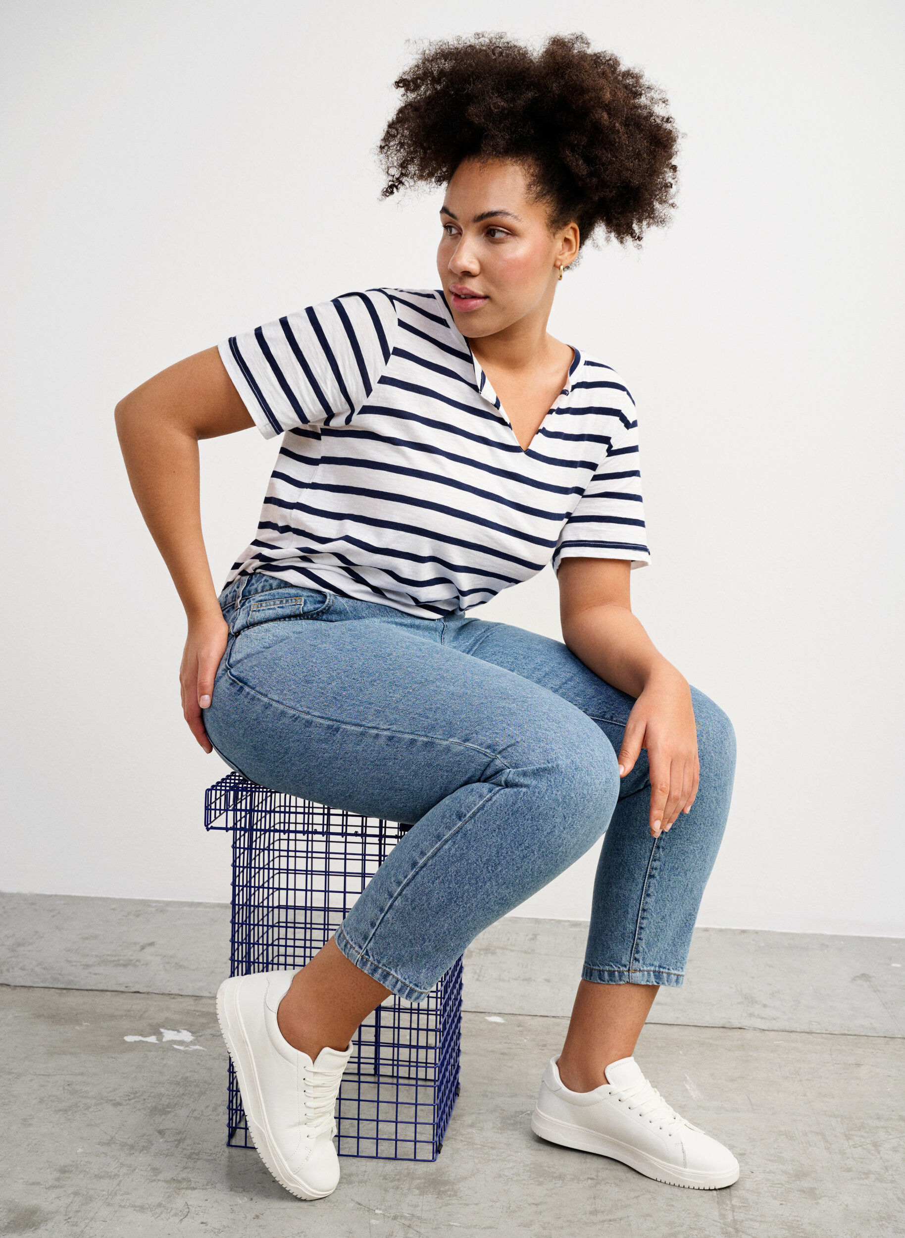 ZizziSneakers aus Leder mit breiter Passform, White, Image image number 0