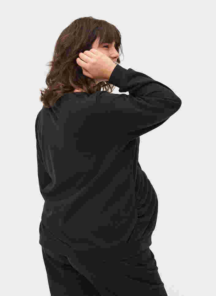 Schwangerschafts-Sweatshirt mit Rippbündchen, Black, Model image number 1