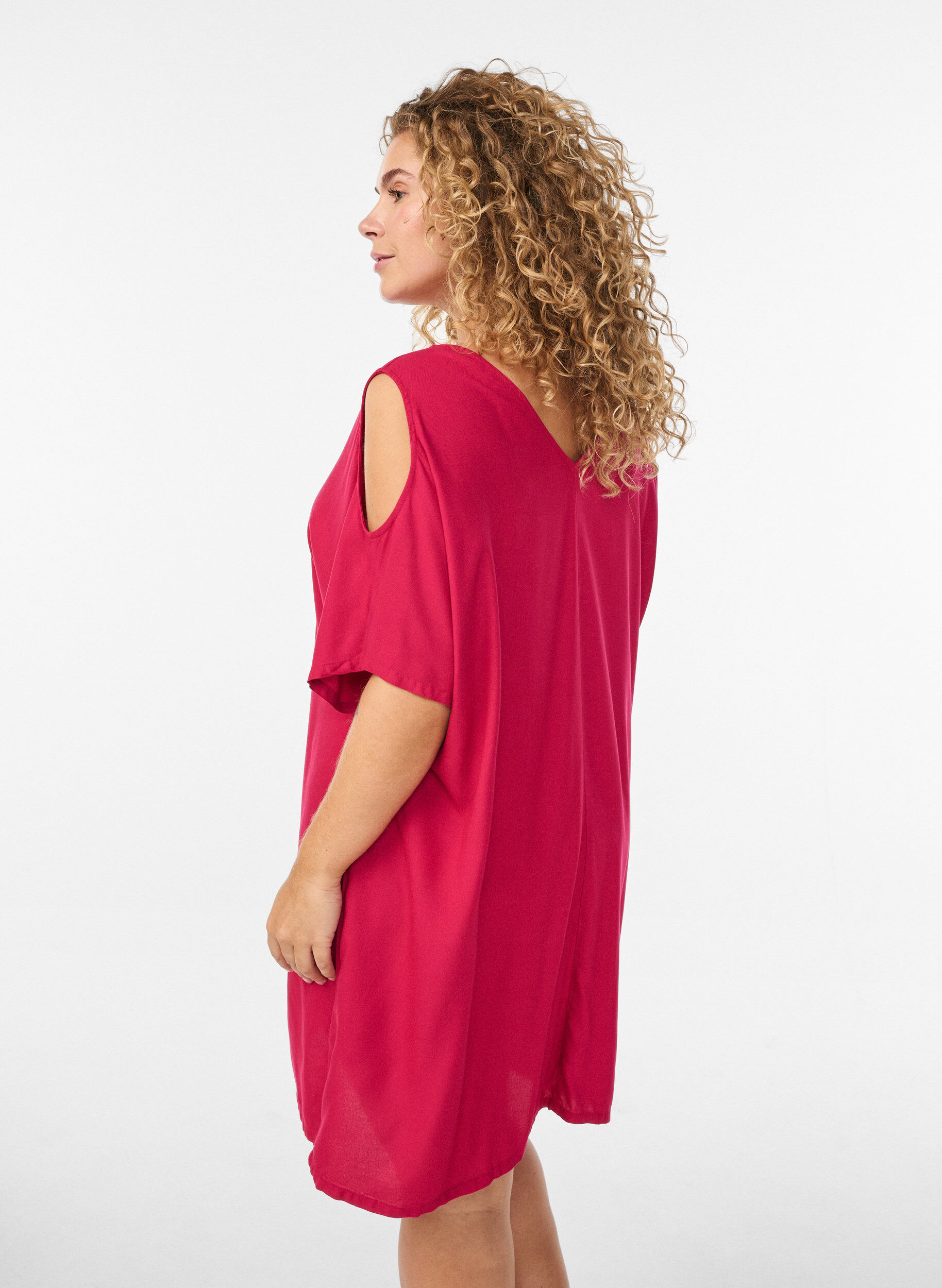 ZizziStrandkleid aus Viskose mit Schulterdetail, Pink, Model image number 2