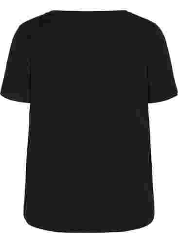 Trainings-T-Shirt mit Print, Black w. LFT, Packshot image number 1