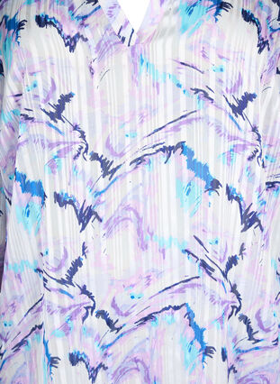 Bluse mit Print und 3/4-Ärmeln, Blue Lilac AOP, Packshot image number 2