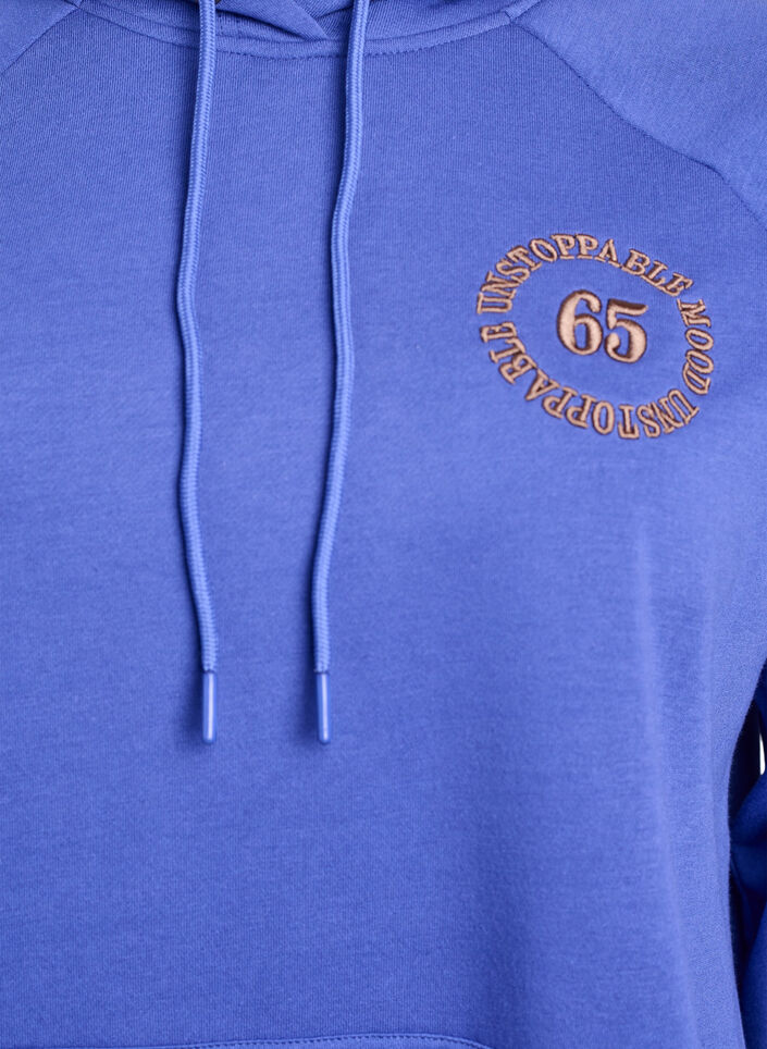 Hoodie mit gesticktem Frontmotiv, Blau, Packshot image number 2