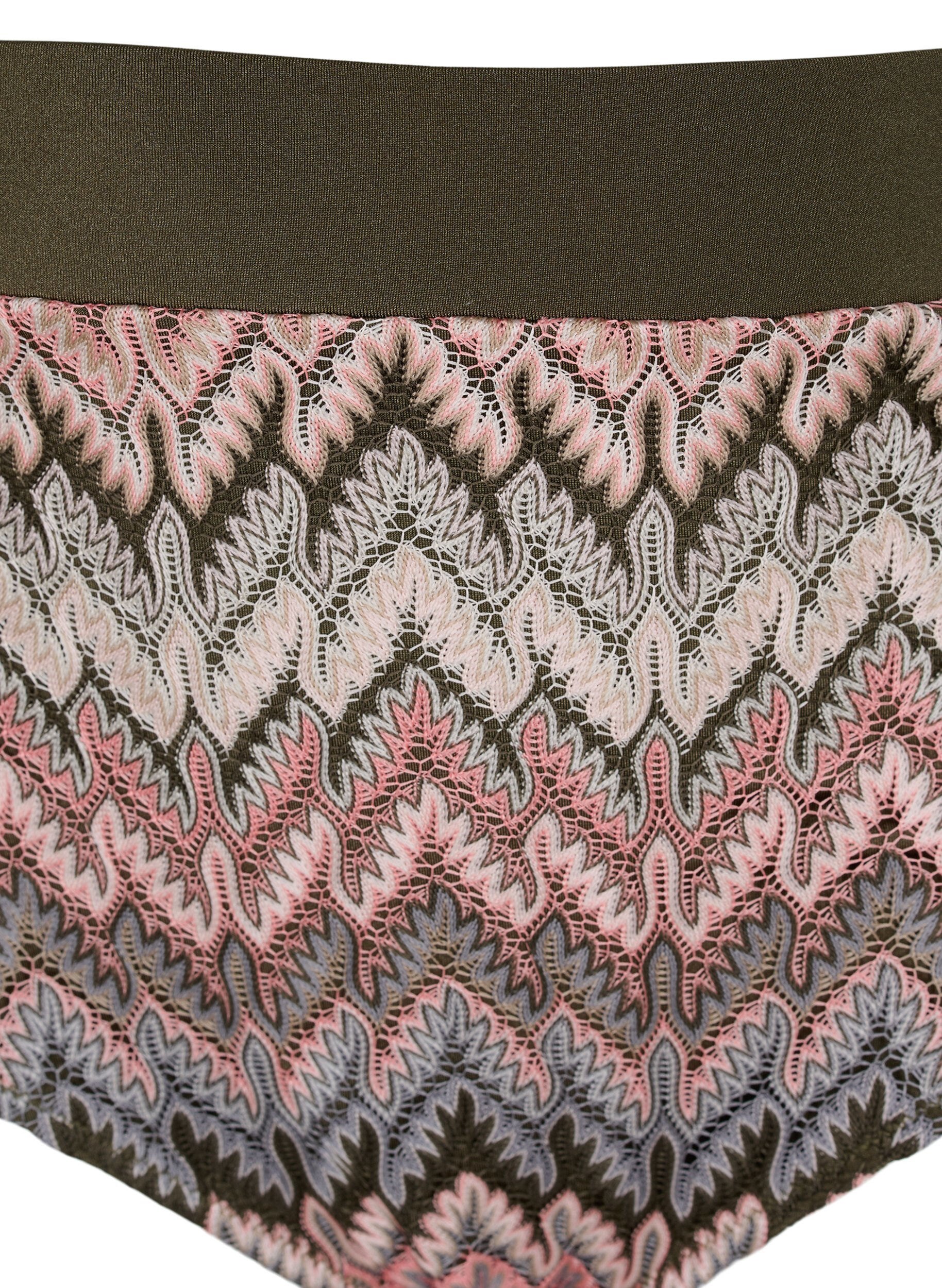 ZizziGemusterte Bikini-Tai-Hose mit hoher Taille, Beech AOP, Packshot image number 2