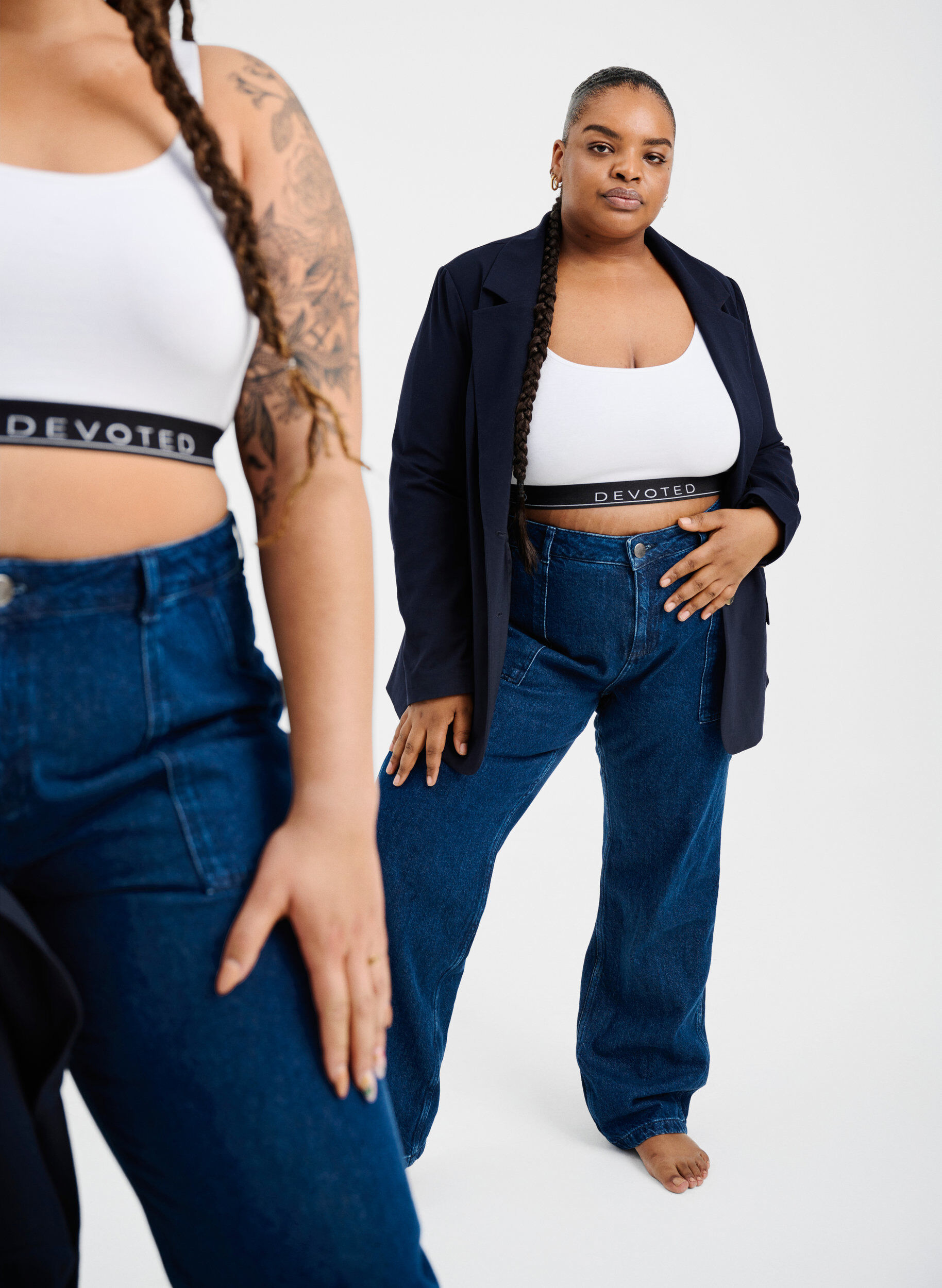 ZizziGerade Passform Cargo Jeans, Dark blue, Image image number 1