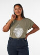 T-Shirt mit dekorativem Frontprint, Gr&uuml;n, Model image number 0