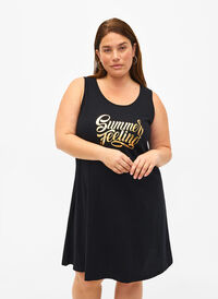 Ärmelloses Kleid aus Baumwolle mit A-Linie, Black W. Summer, Model