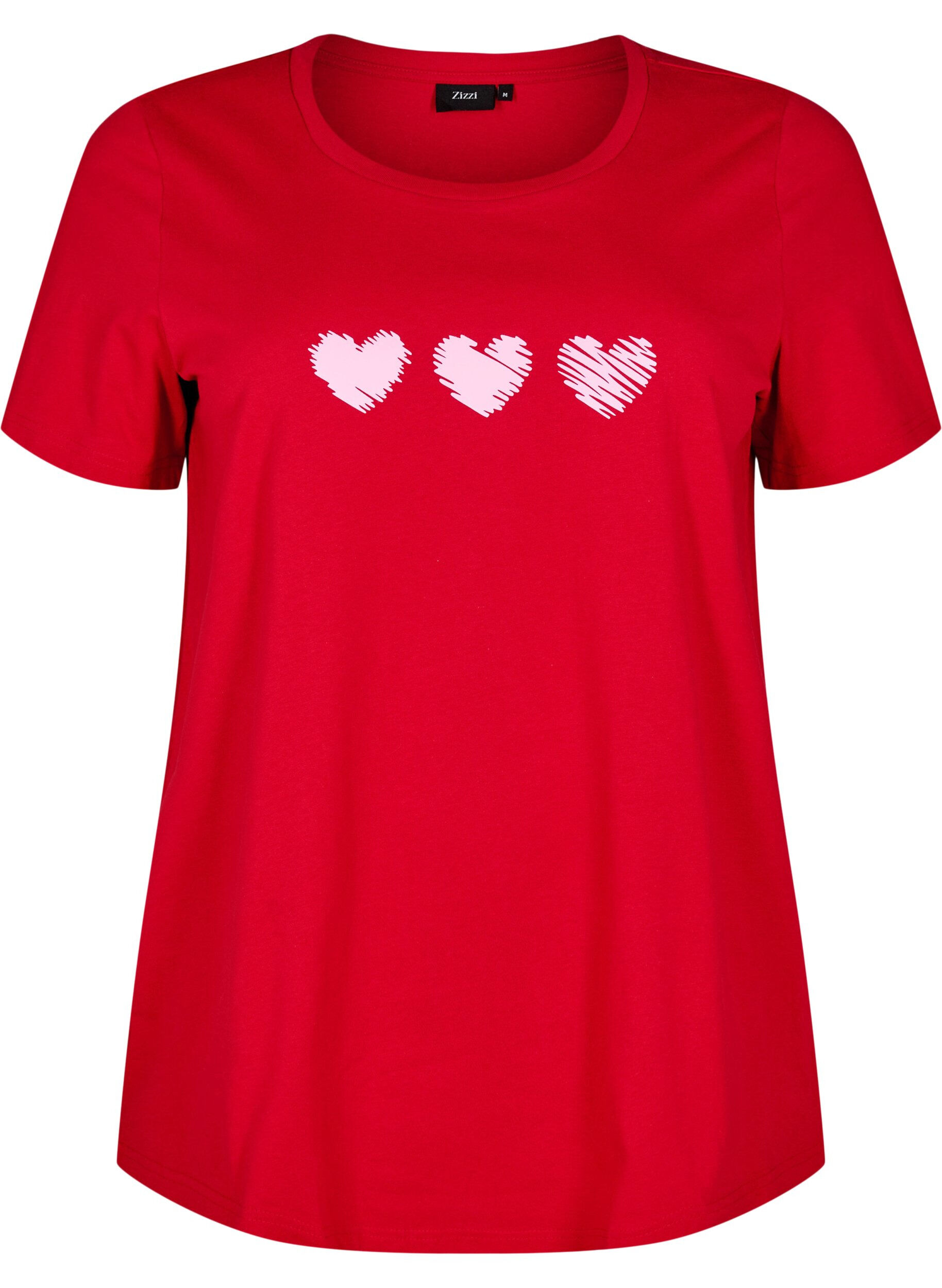 ZizziBaumwoll-T-Shirt mit Motiv, Salsa w. Hearts, Packshot image number 0