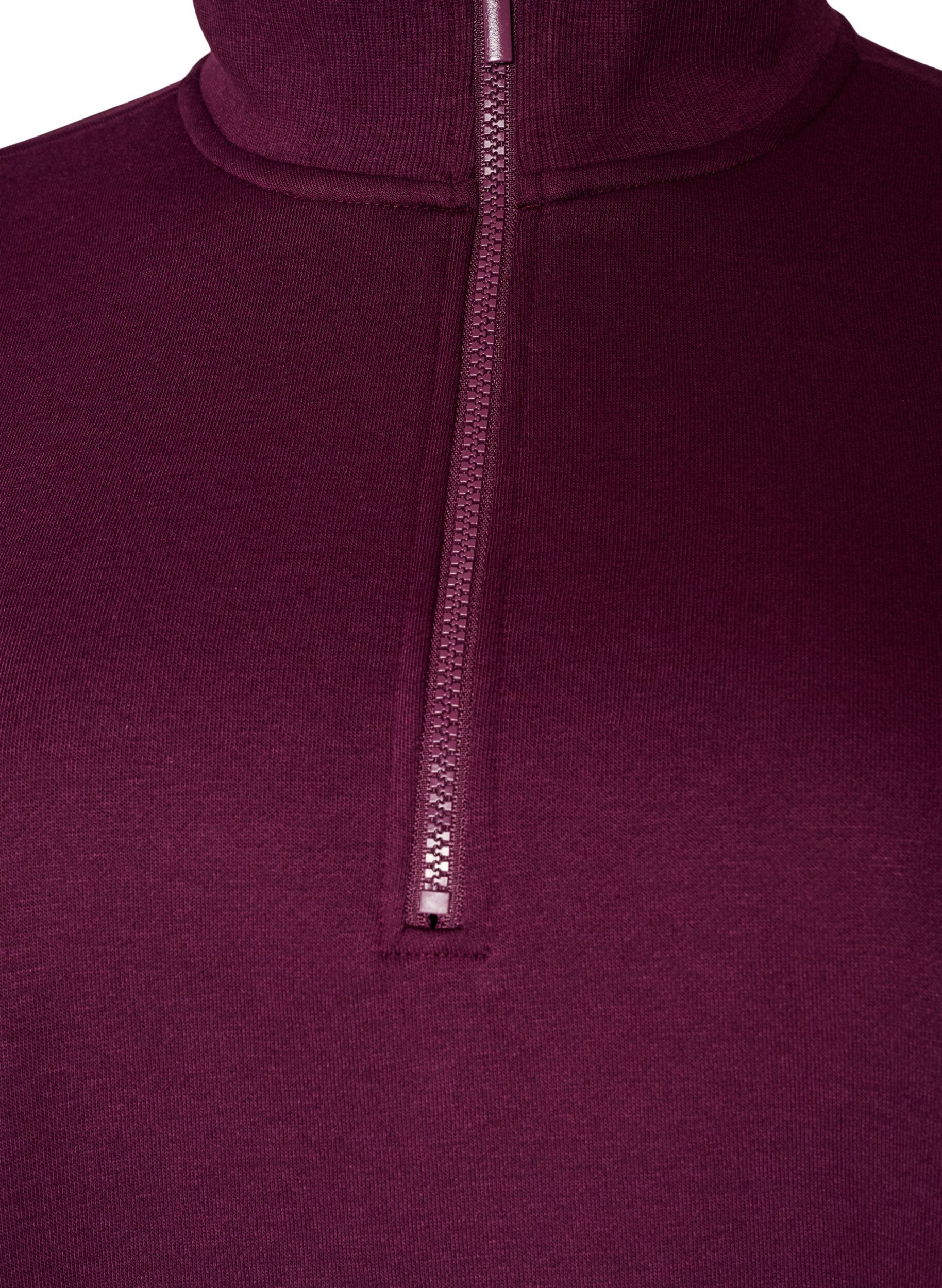 ZizziSweatkleid mit hohem Rippkragen und Rei&szlig;verschluss, Lila, Packshot image number 2