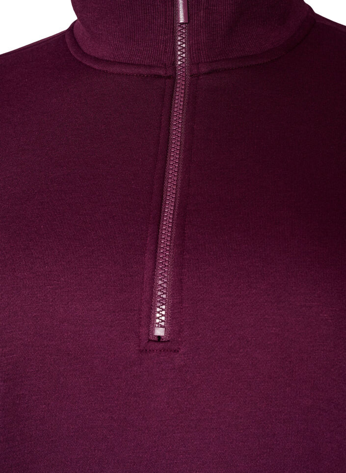 Sweatkleid mit hohem Rippkragen und Rei&szlig;verschluss, Lila, Packshot image number 2