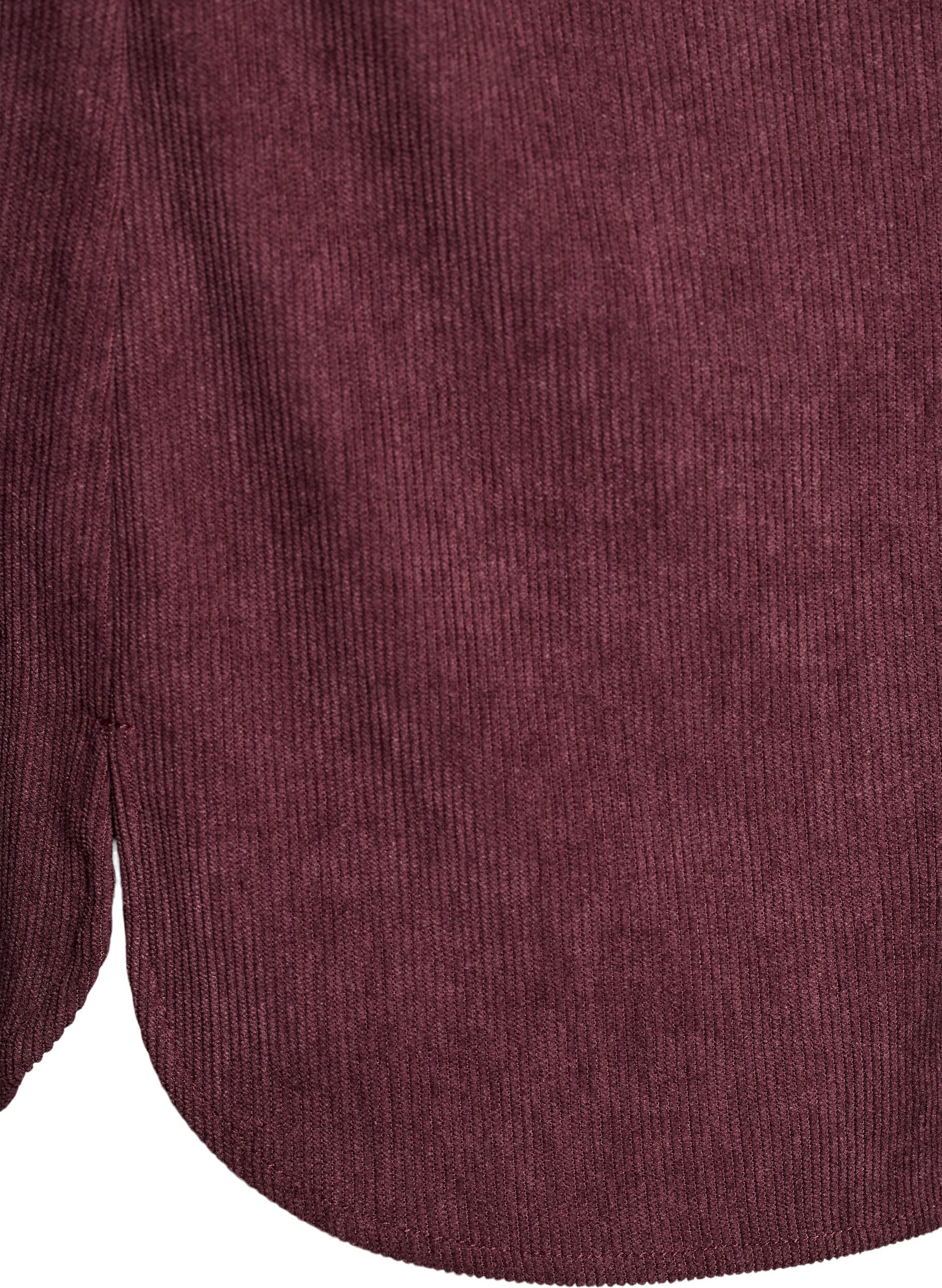 ZizziLang&auml;rmlige Bluse aus Cord, Dunkles Bordeaux, Packshot image number 3